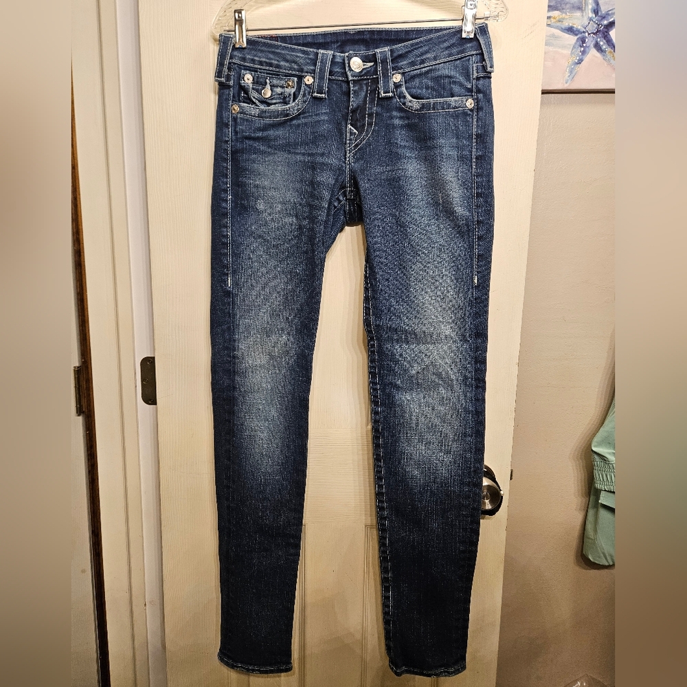 True religion Jodie skinny stretch jeans distressed women's size 27